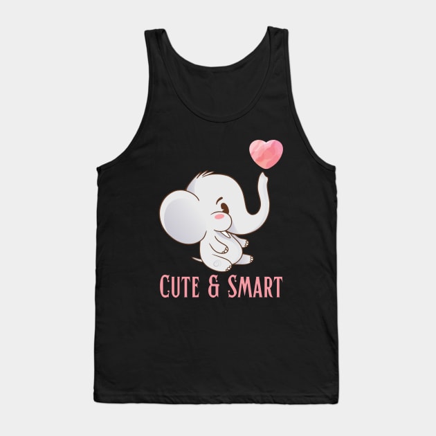 Cute and Smart Cookie Sweet little elephant heart cute bright kids and animals Tank Top by BoogieCreates